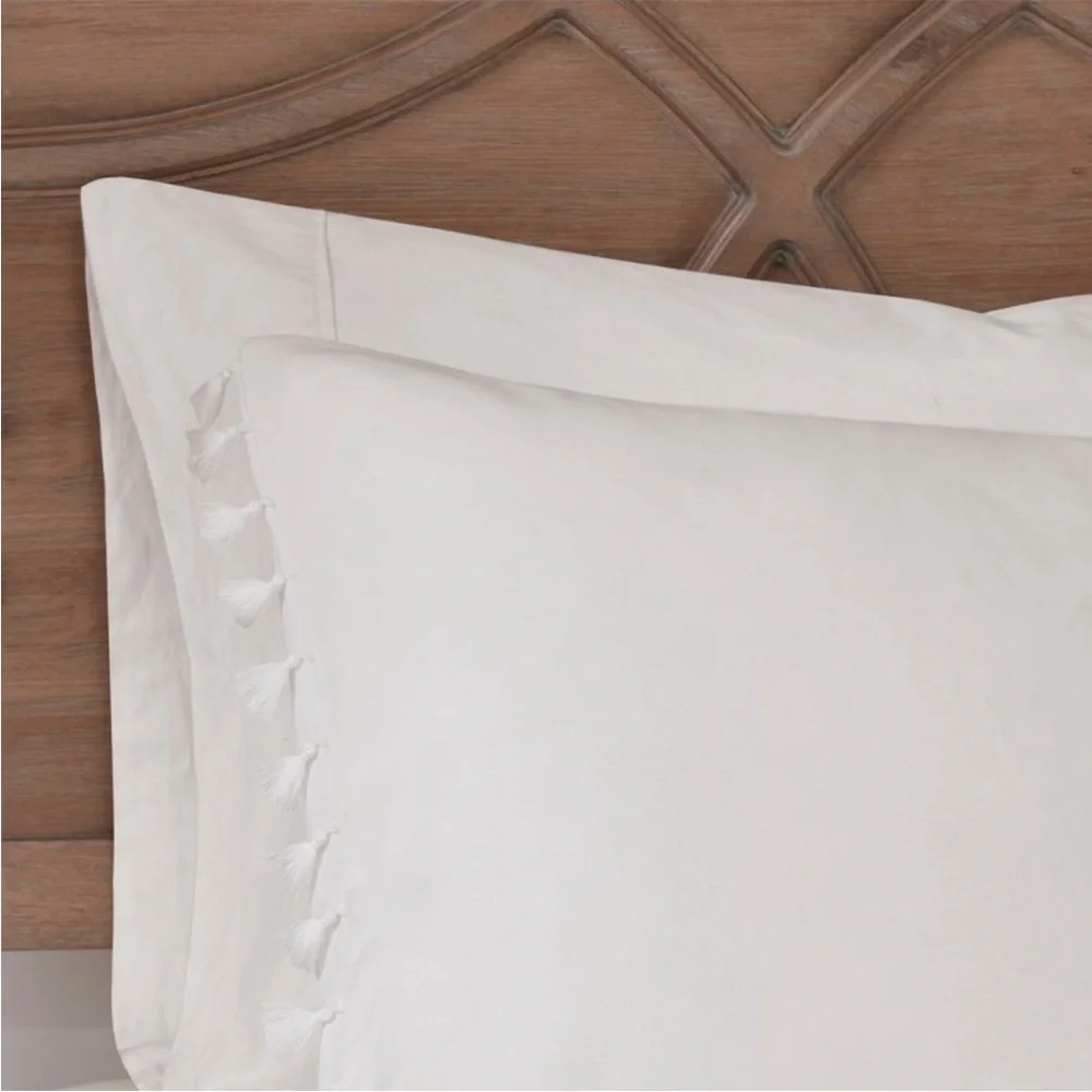 MADISON PARK NWT 3pc dual cotton duvet cover set -white -full/queen